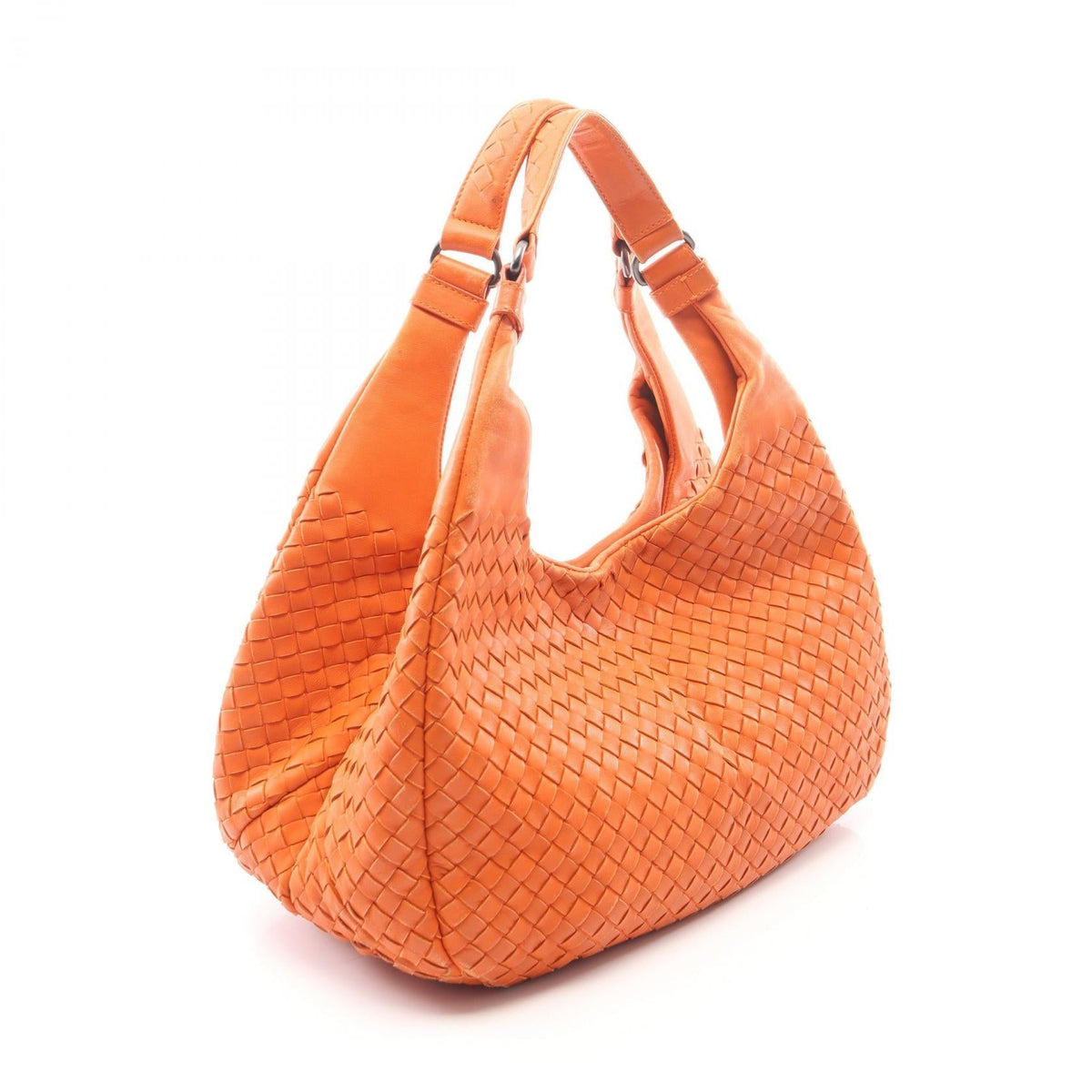 Preloved BOTTEGA VENETA Medium Campana Intrecciato Shoulder Bag Orange leather 2101219862552