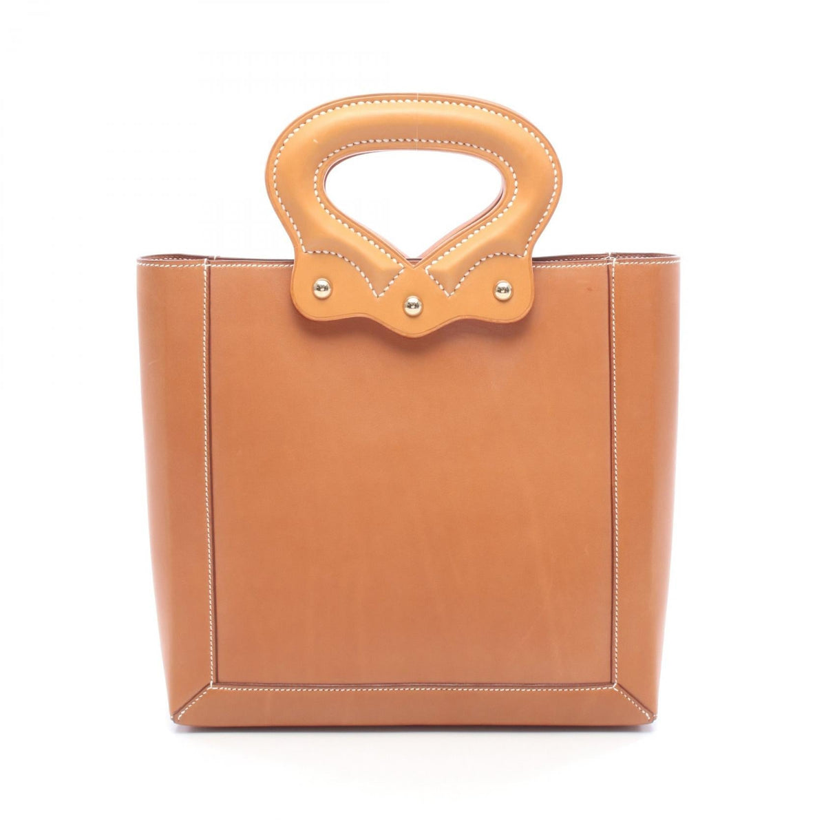 Preloved HERMES Vintage Handle Bag Natural Handbag Brown leather 2101220265342