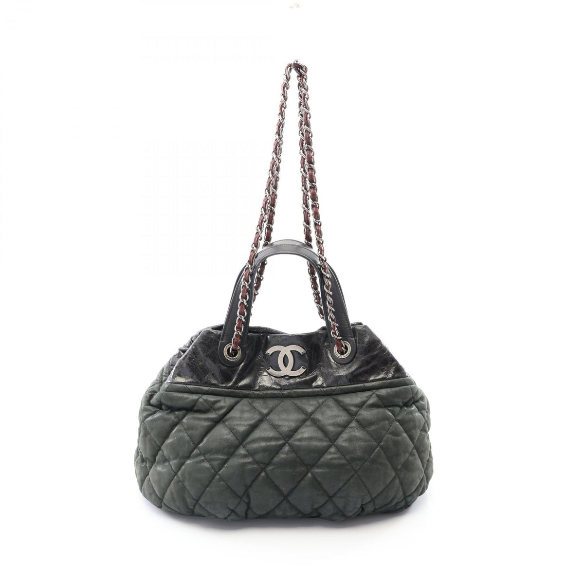 Preloved CHANEL Green/Black/Bordeaux In the Mix 2WAY leather 2101220244712