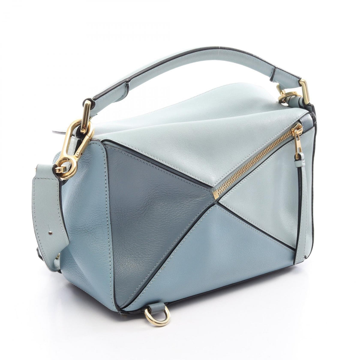 Preloved LOEWE PUZZLE BAG SMALL (2-Way) Handbag Blue leather 2101220004330
