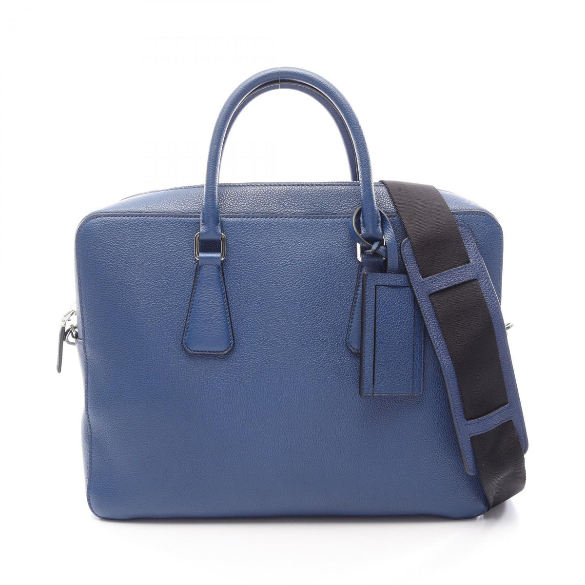 Preloved PRADA VITELLO GRAIN 2WAY Briefcase Blue leather 2121500001767