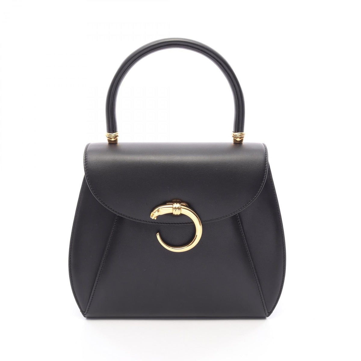 Preloved CARTIER PANTHERE Handbag Black leather 2101220258115