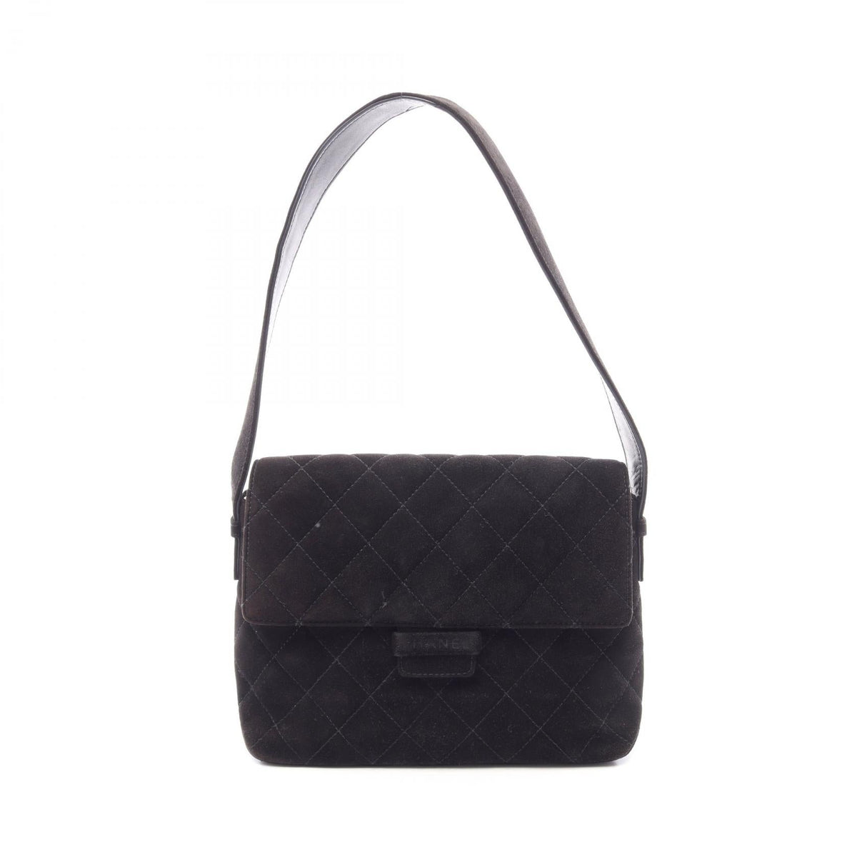 Preloved CHANEL Black Matelasse Suede 2101220223533