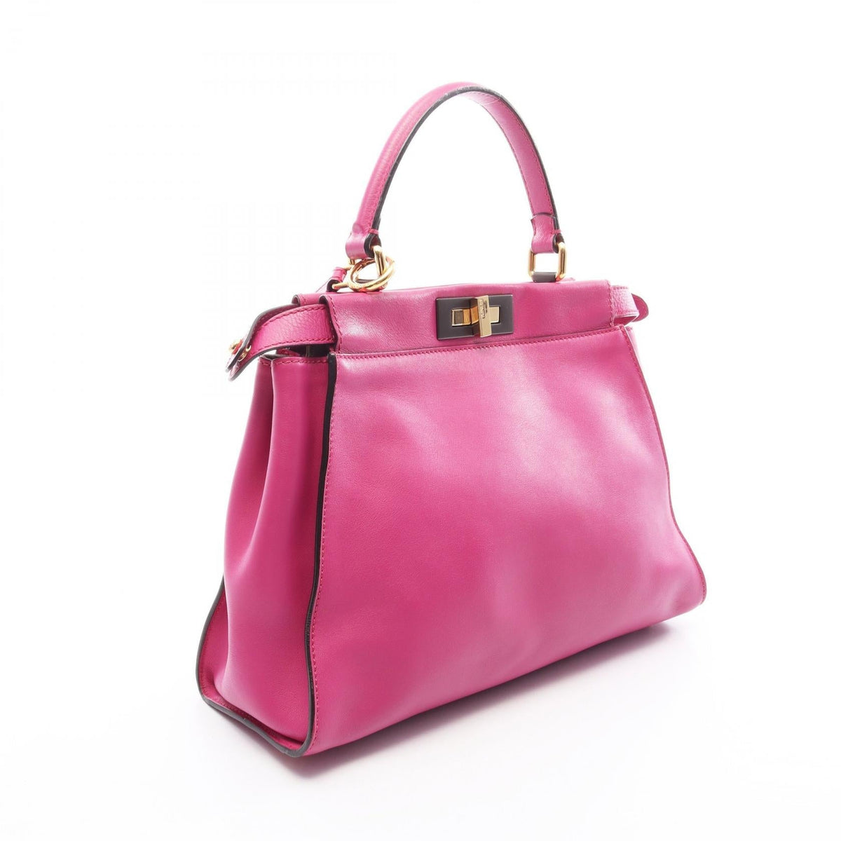 Preloved FENDI Peekaboo Regular 2WAY Handbag Pink leather 8BN2903ZM 2101220184124