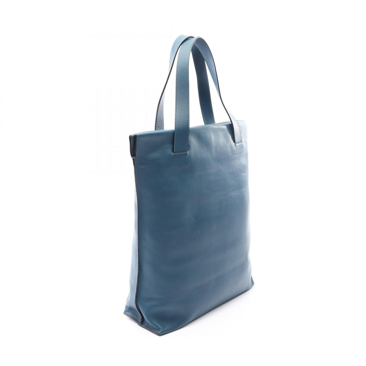 Preloved LOEWE Anagram shopper Tote Bag Blue leather 2101220281120