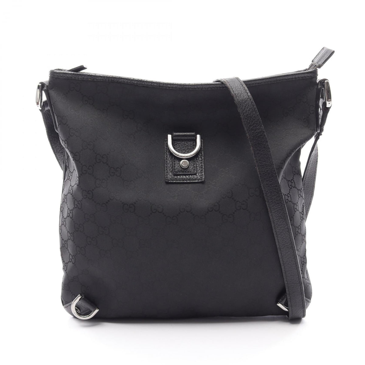 Preloved GUCCI GG pattern Abbey Shoulder Bag Black Nylon×leather 268642 2101219862217