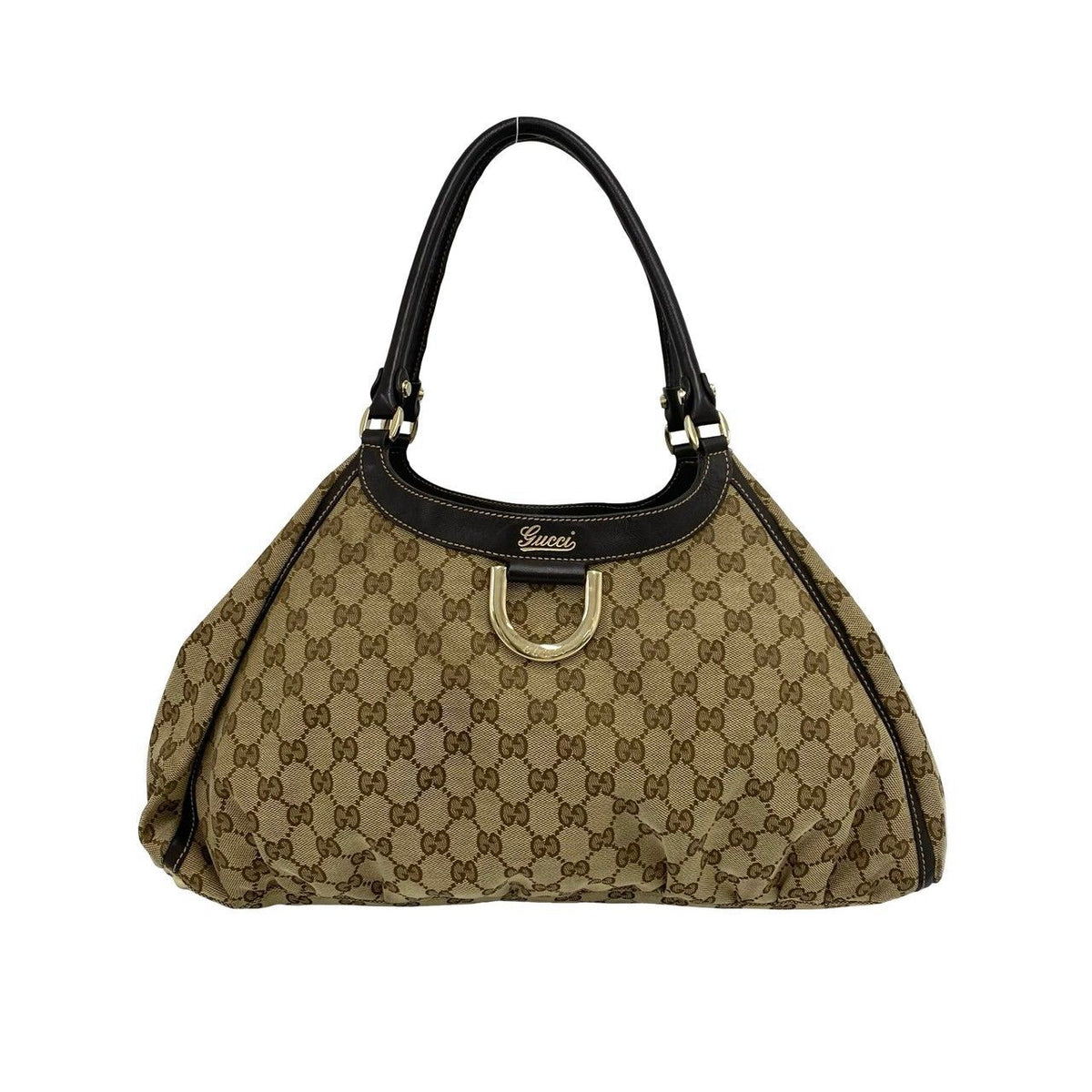 Gucci GG Canvas Leather Tote Bag