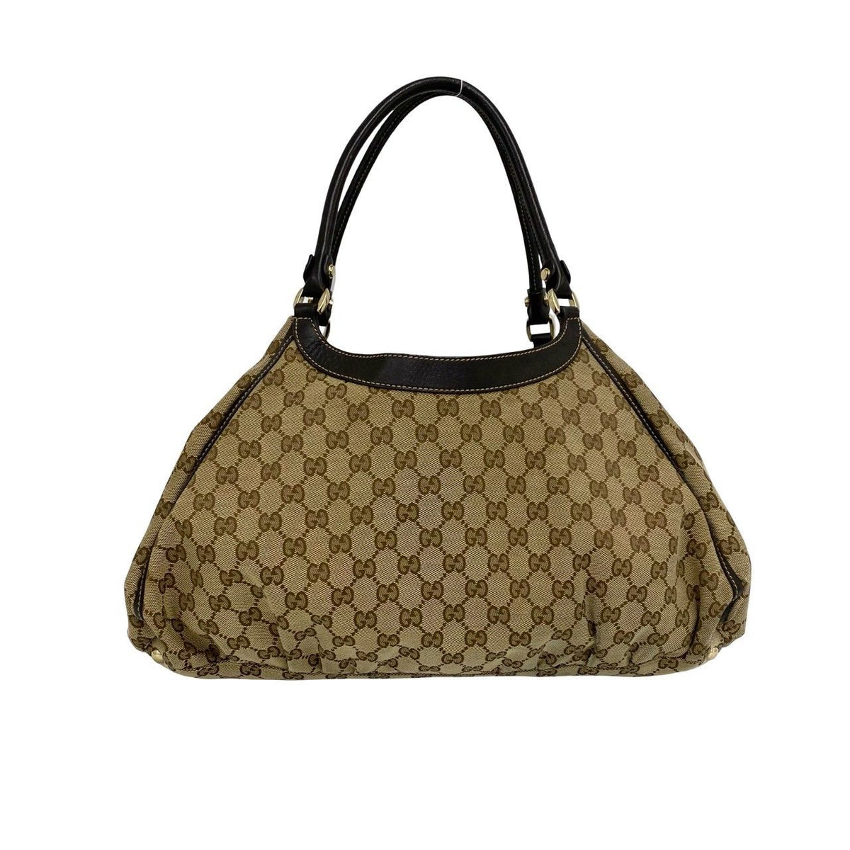 Gucci GG Canvas Leather Tote Bag