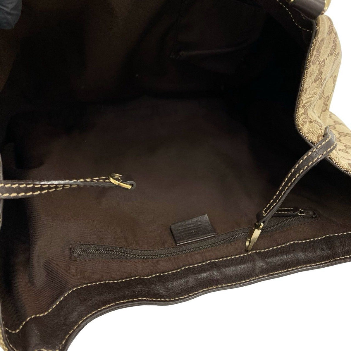 Gucci GG Canvas Leather Tote Bag