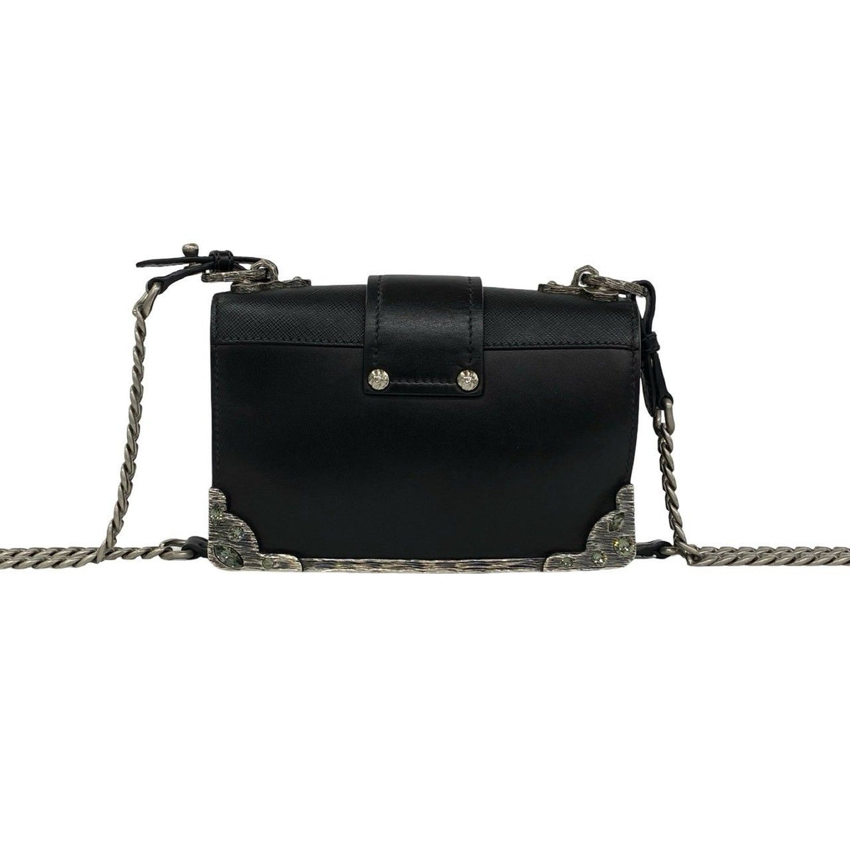Prada Cahier Leather Chain Mini Shoulder Bag