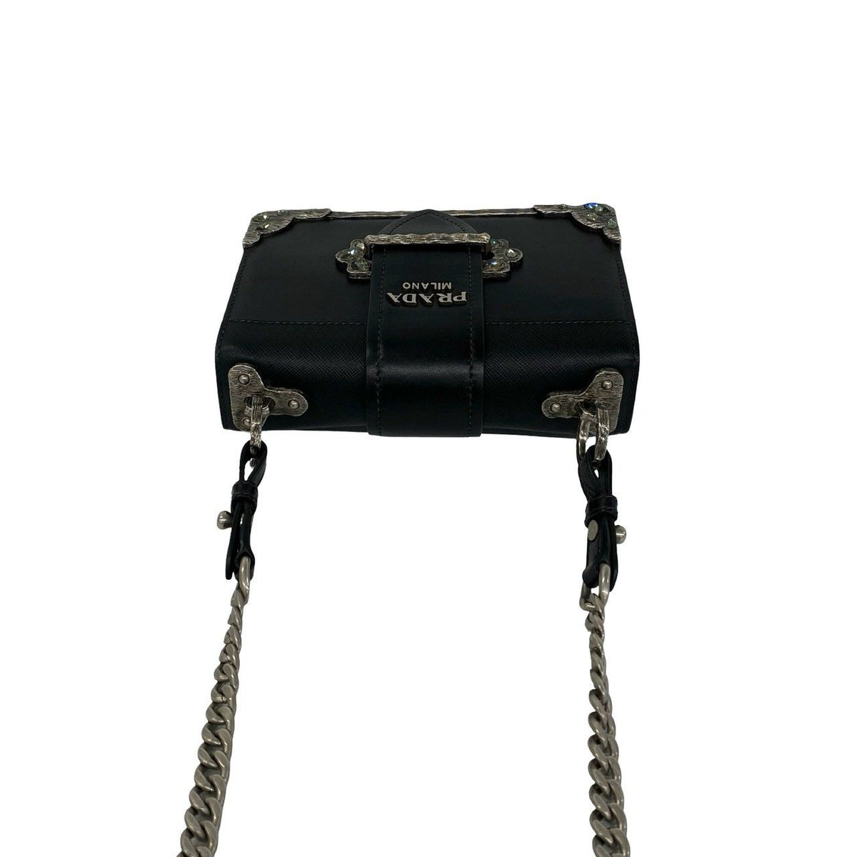 Prada Cahier Leather Chain Mini Shoulder Bag