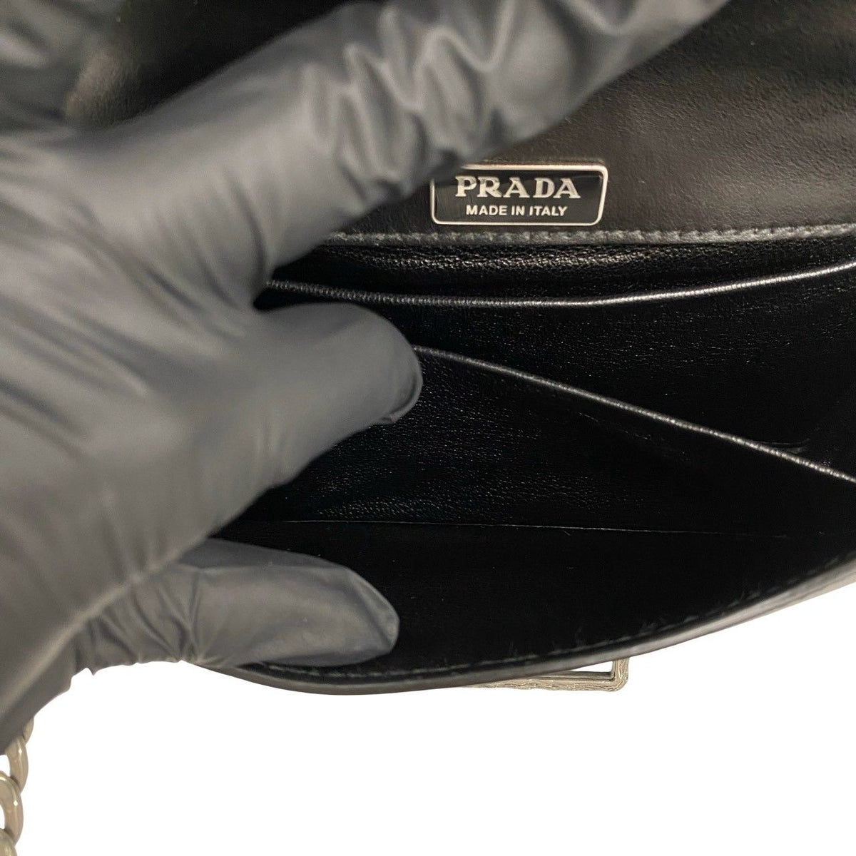 Prada Cahier Leather Chain Mini Shoulder Bag