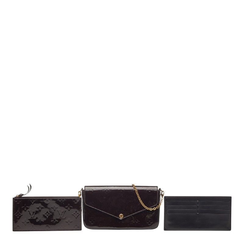 Louis Vuitton Pochette Felicie Monogram Vernis Chain Shoulder Bag