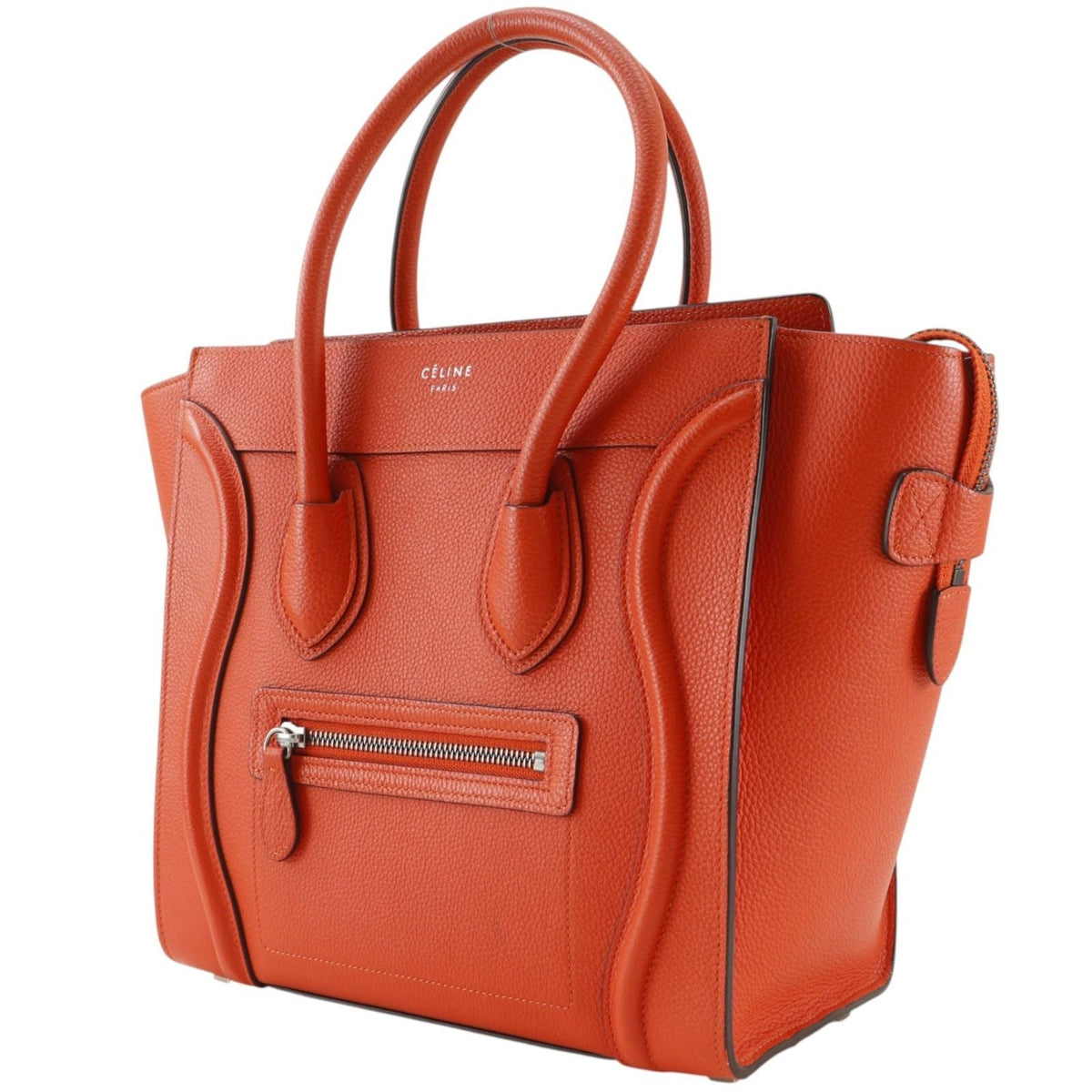 CELINE Luggage Micro Shopper Leather Handbag