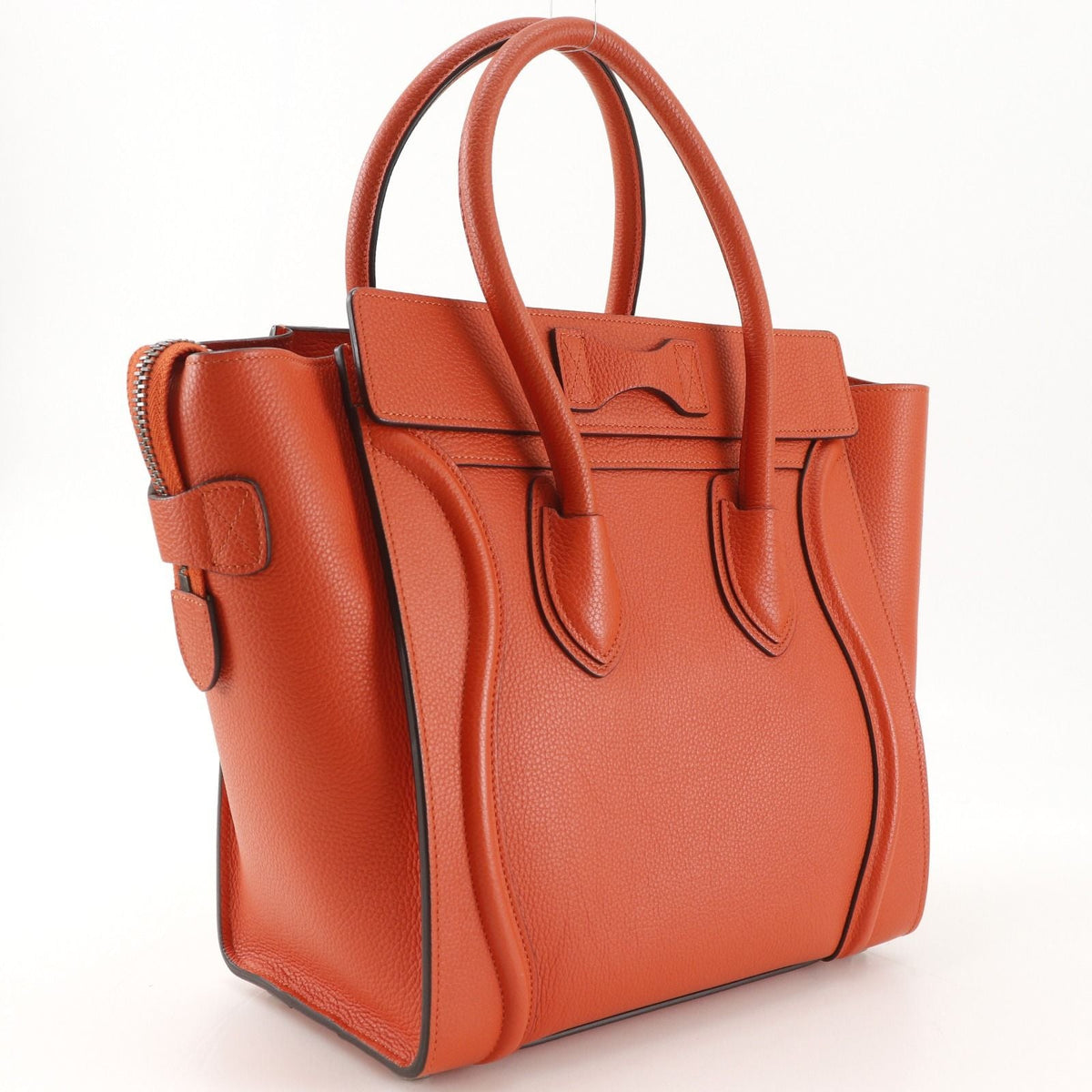 CELINE Luggage Micro Shopper Leather Handbag
