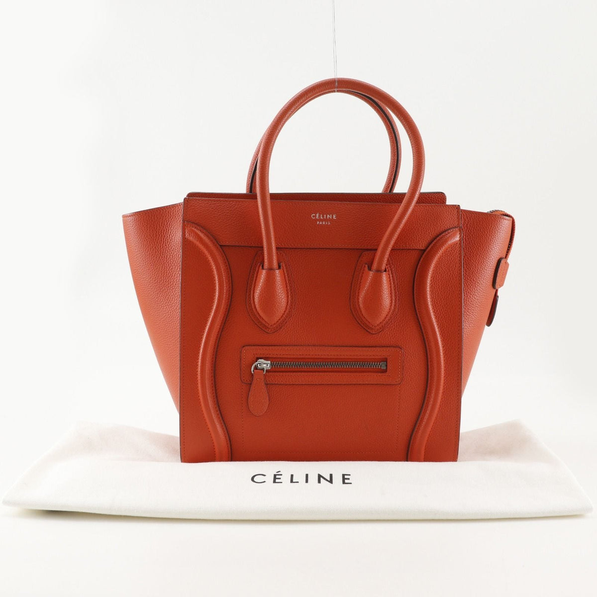 CELINE Luggage Micro Shopper Leather Handbag