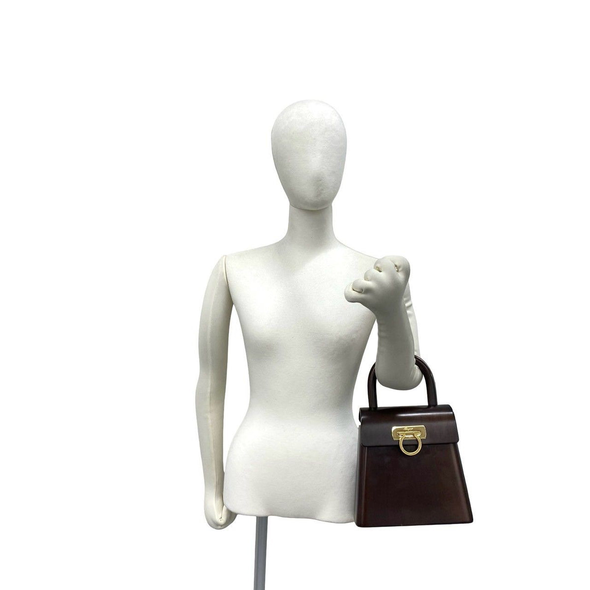 Salvatore Ferragamo Gancini Wood Handbag