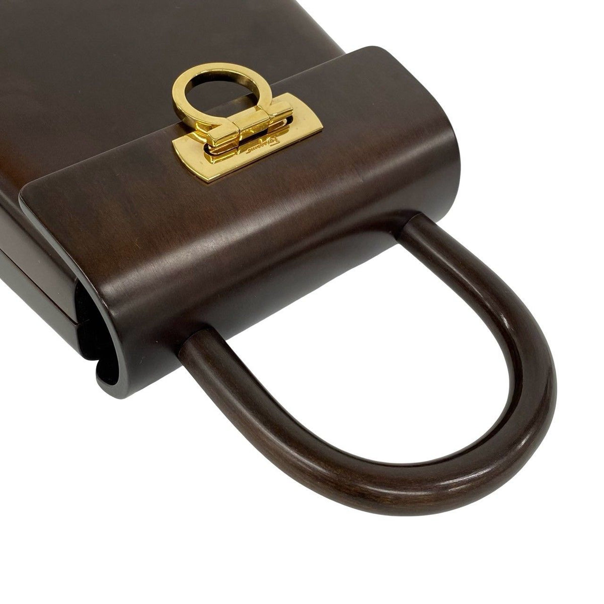 Salvatore Ferragamo Gancini Wood Handbag