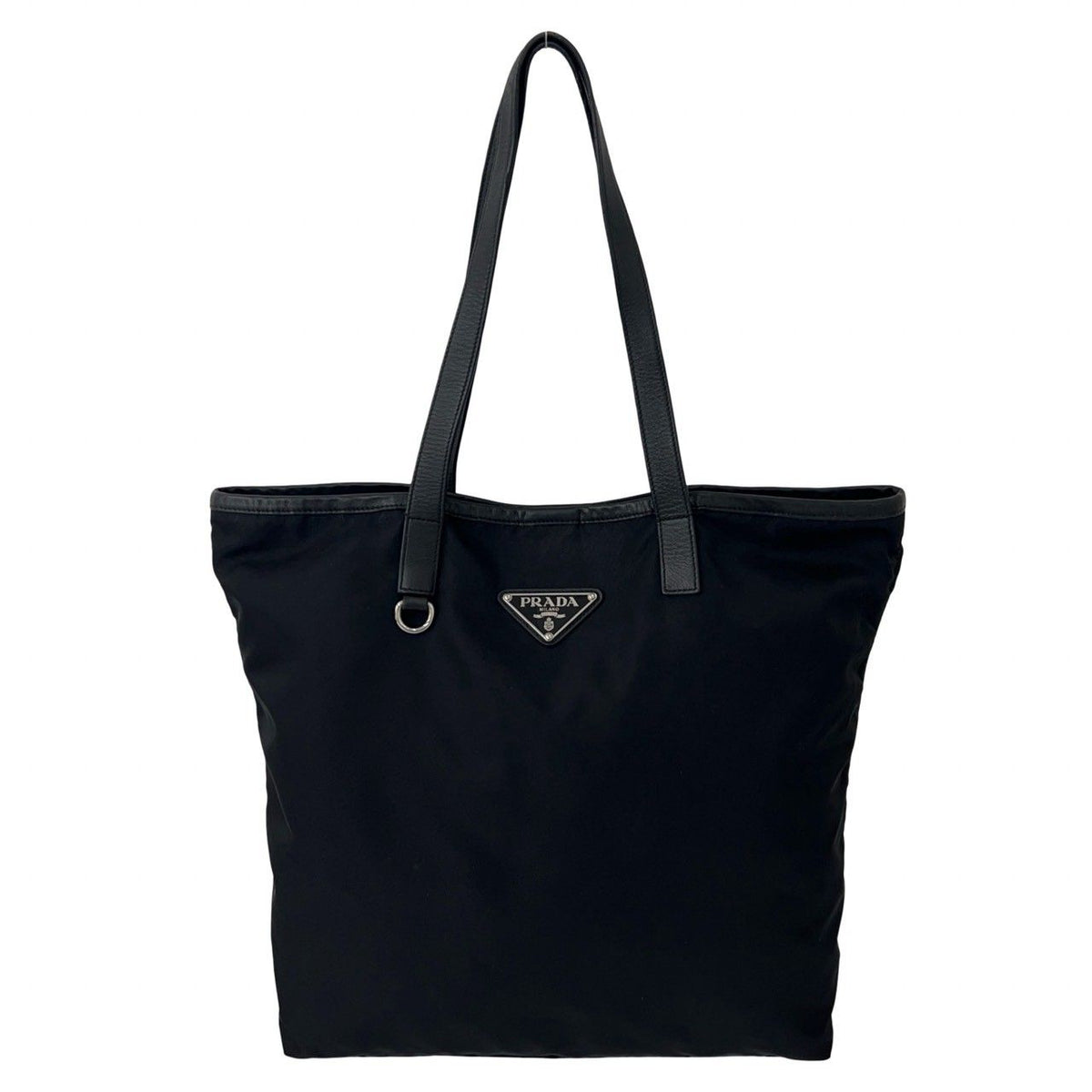 Prada Tessuto Pocono Nylon Leather Tote Bag