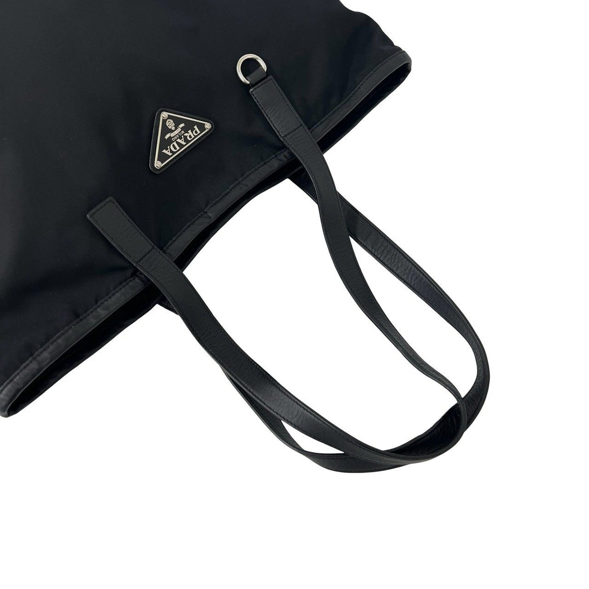 Prada Tessuto Pocono Nylon Leather Tote Bag
