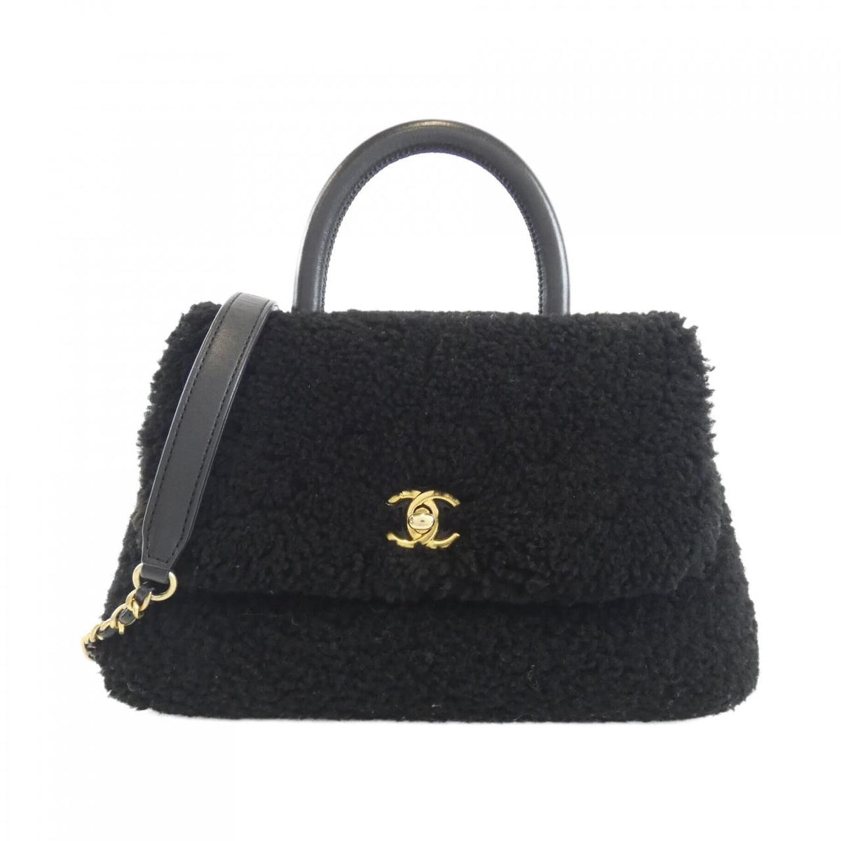 Chanel Coco Handle Shearling Lamb Calf Bag