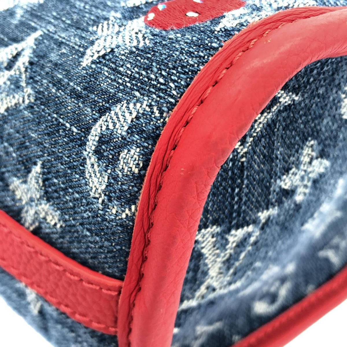 Louis Vuitton Monogram Cherry Denim Neverfull Inside Out BB Denim Canvas Tote Bag