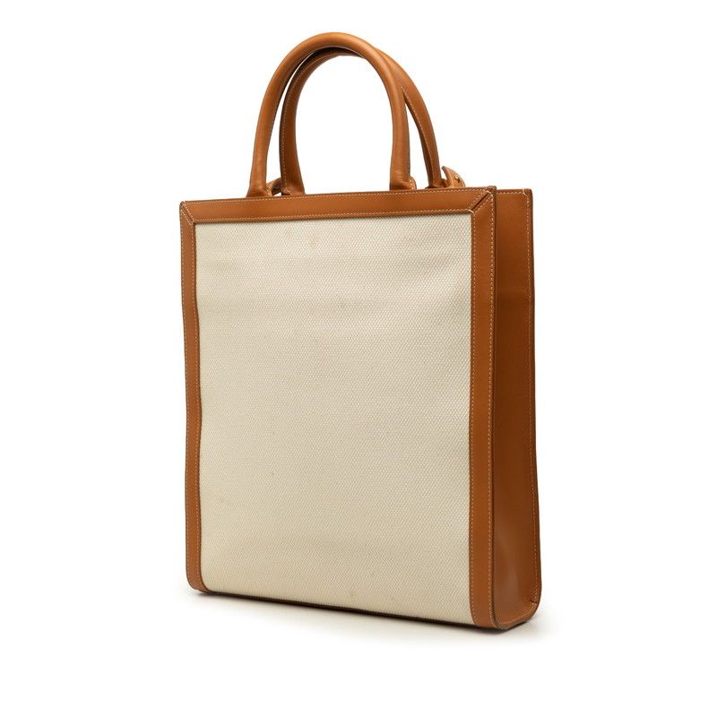CELINE Vertical Cabas Small Cotton Leather 2way Bag