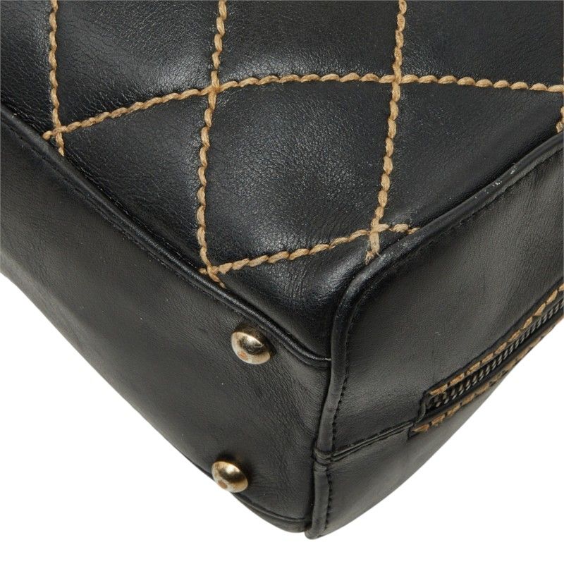 Chanel Coco Mark Wild Stitch Leather Handbag