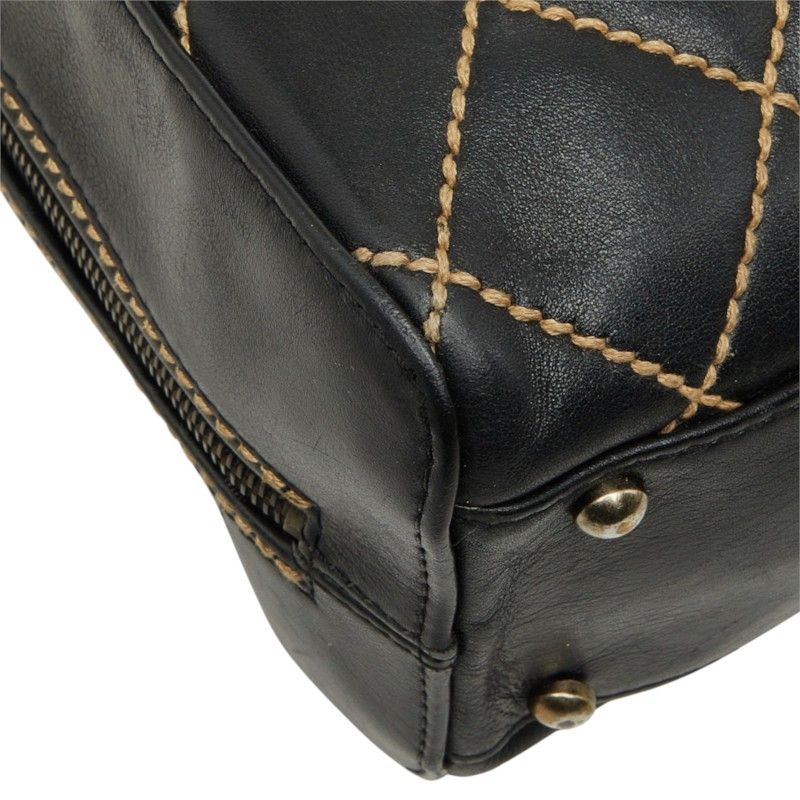 Chanel Coco Mark Wild Stitch Leather Handbag