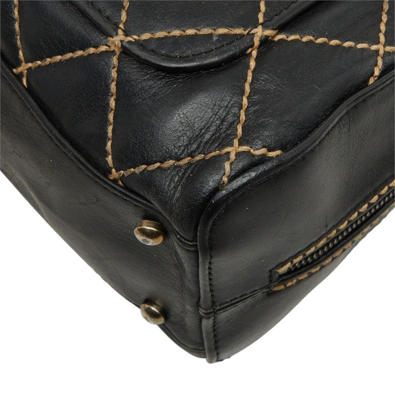 Chanel Coco Mark Wild Stitch Leather Handbag