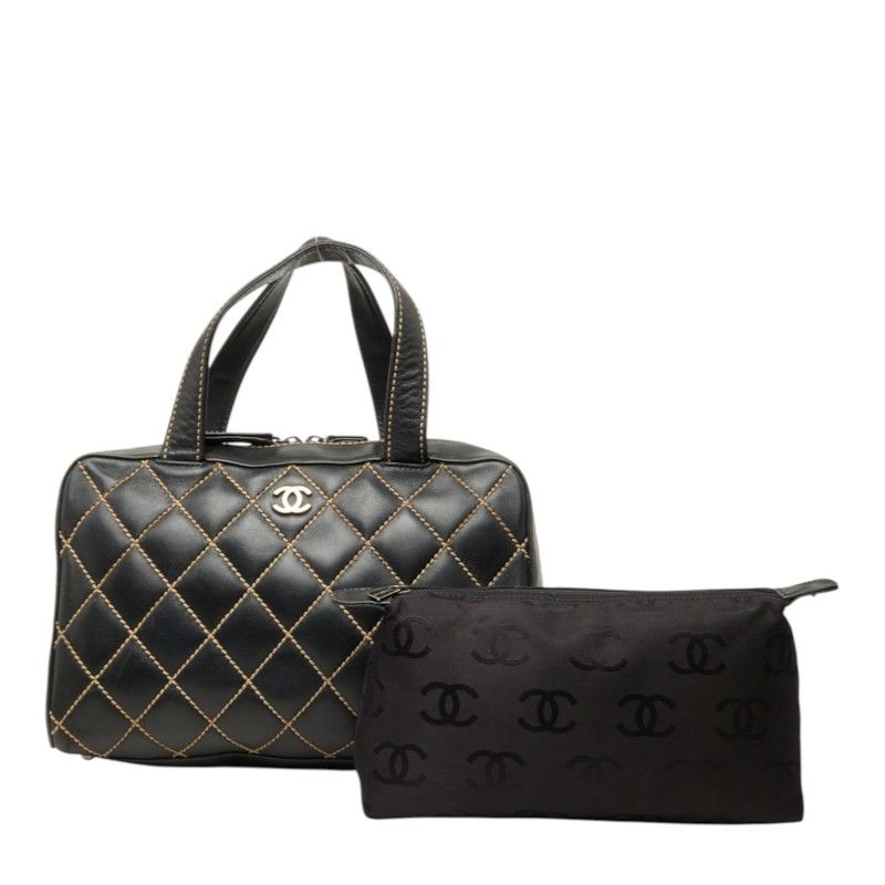 Chanel Coco Mark Wild Stitch Leather Handbag