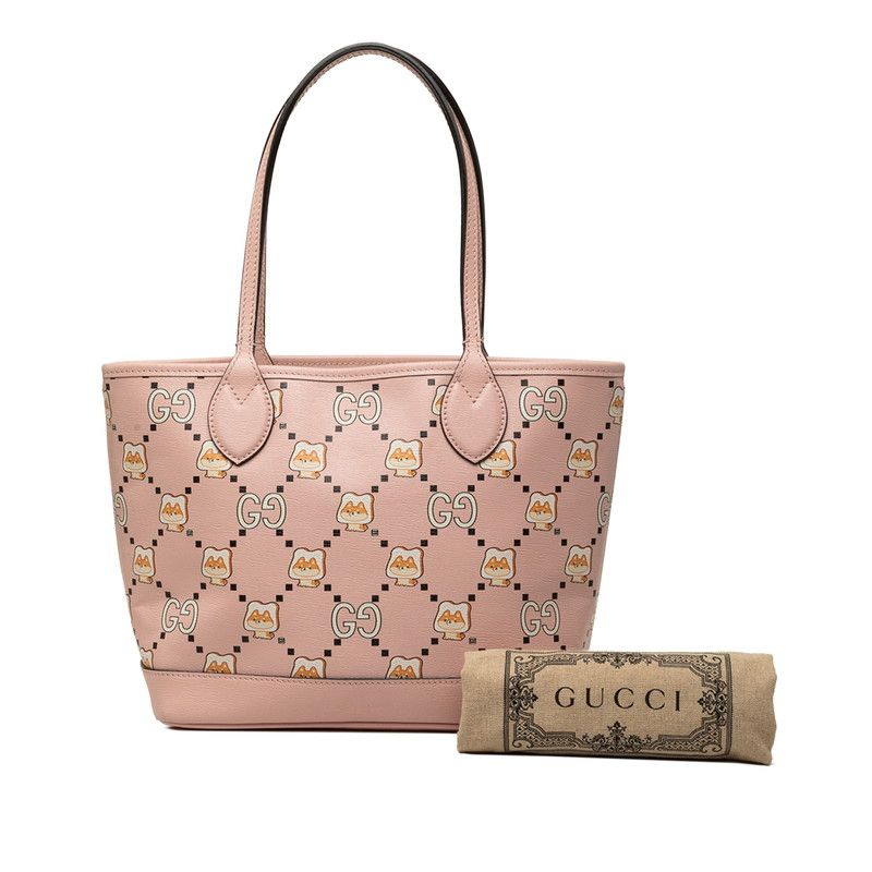 Gucci Pikarar KAWAII GG Animal Print Leather Tote Bag