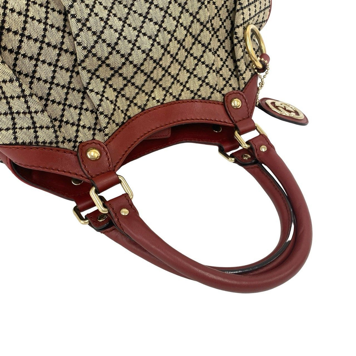 Gucci Sukey Diamante Canvas Leather Tote Bag