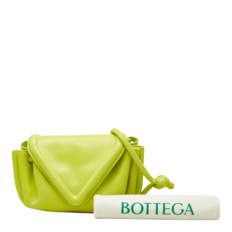 Bottega Veneta Beak Small Triangle Flap Leather Shoulder Bag