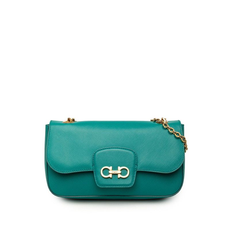 Salvatore Ferragamo Gancini Leather Shoulder Bag
