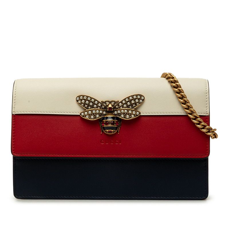 Gucci Queen Margaret Leather Chain Wallet