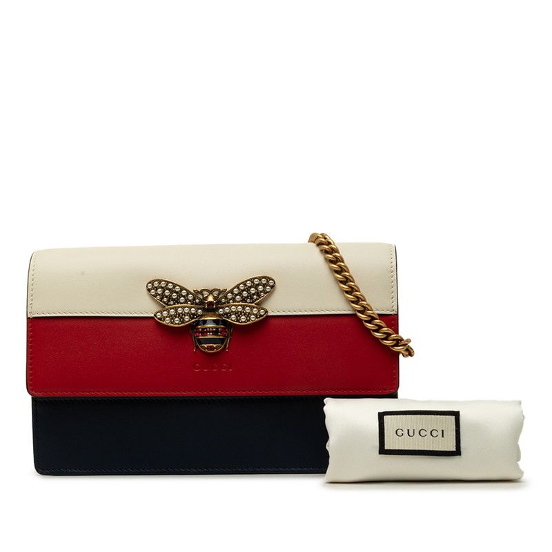 Gucci Queen Margaret Leather Chain Wallet