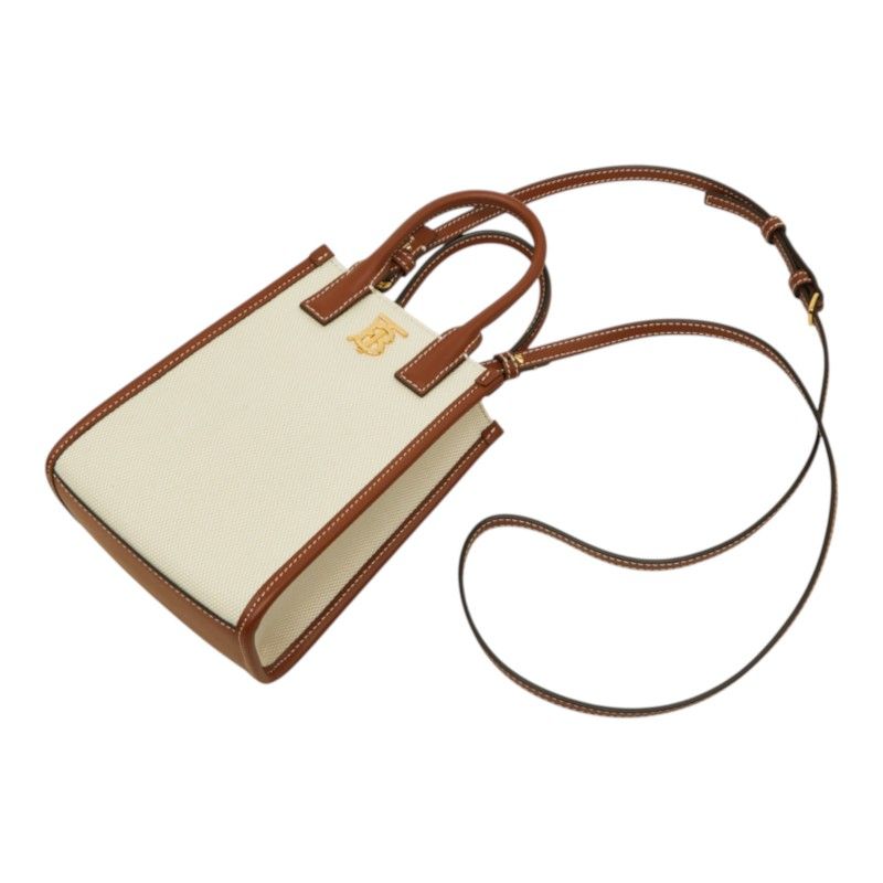 Burberry Micro Frances Canvas Leather 2way Bag