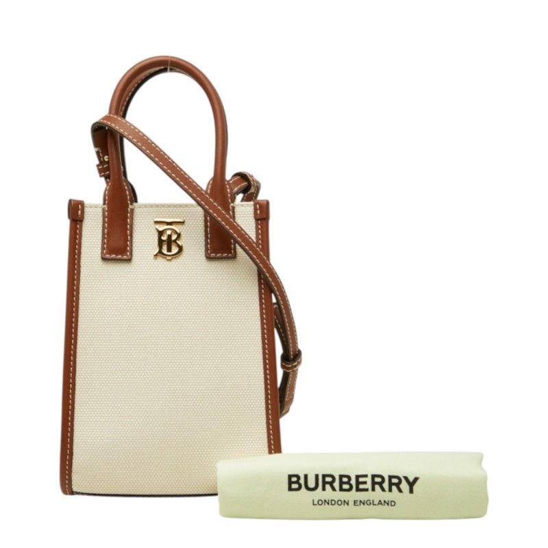 Burberry Micro Frances Canvas Leather 2way Bag