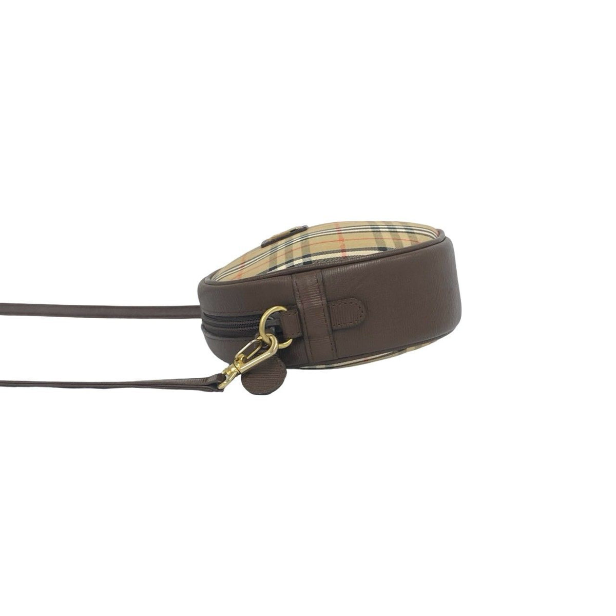 Burberrys Shadow Horse Logo Canvas Leather Shoulder Bag