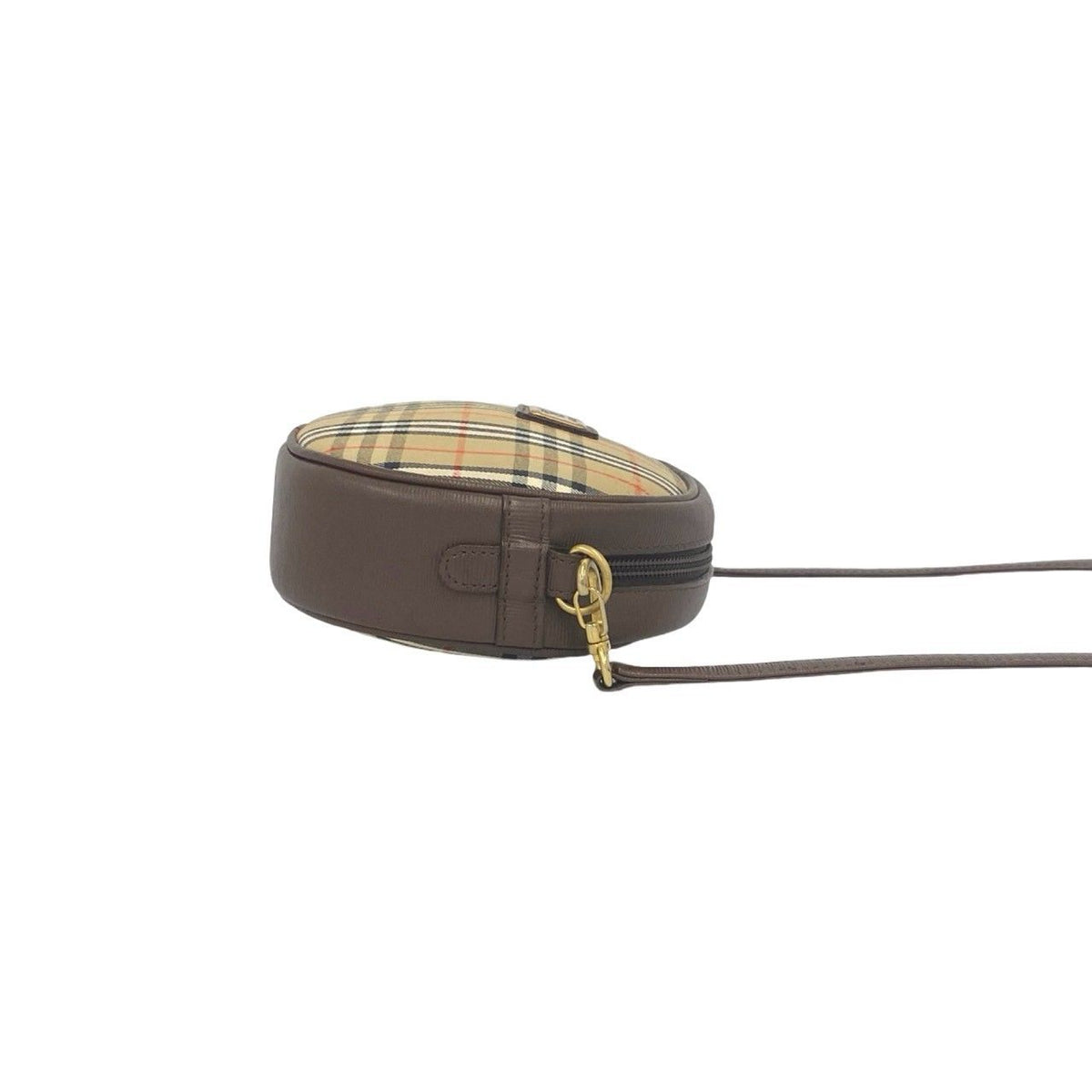 Burberrys Shadow Horse Logo Canvas Leather Shoulder Bag