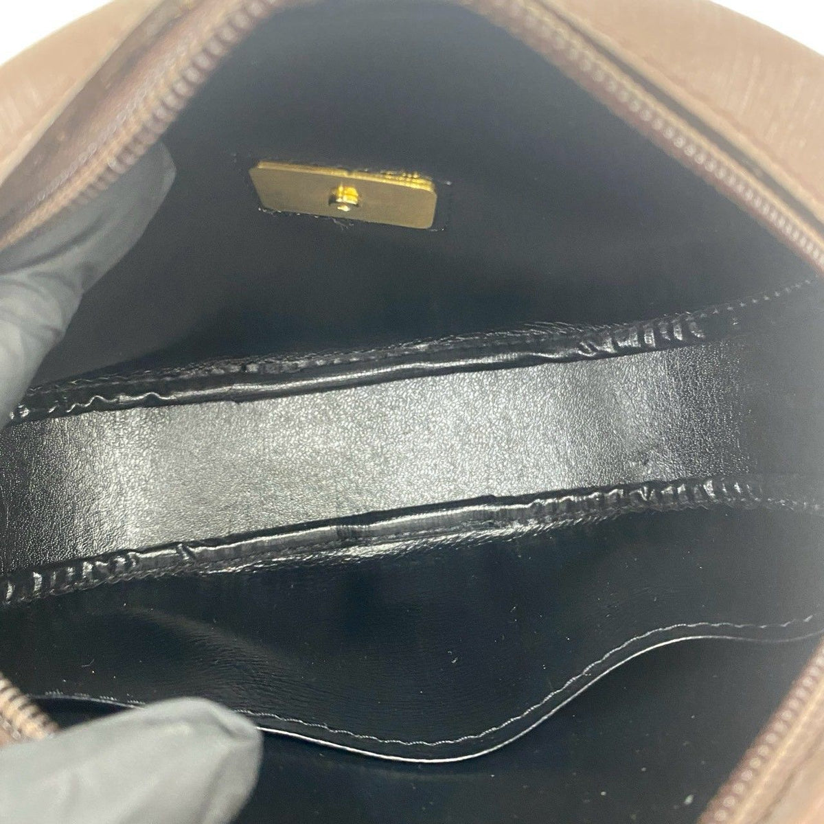 Burberrys Shadow Horse Logo Canvas Leather Shoulder Bag