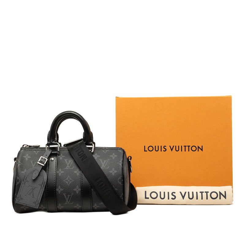 Louis Vuitton Keepall Bandouliere 25 Monogram Eclipse Reverse PVC Bag