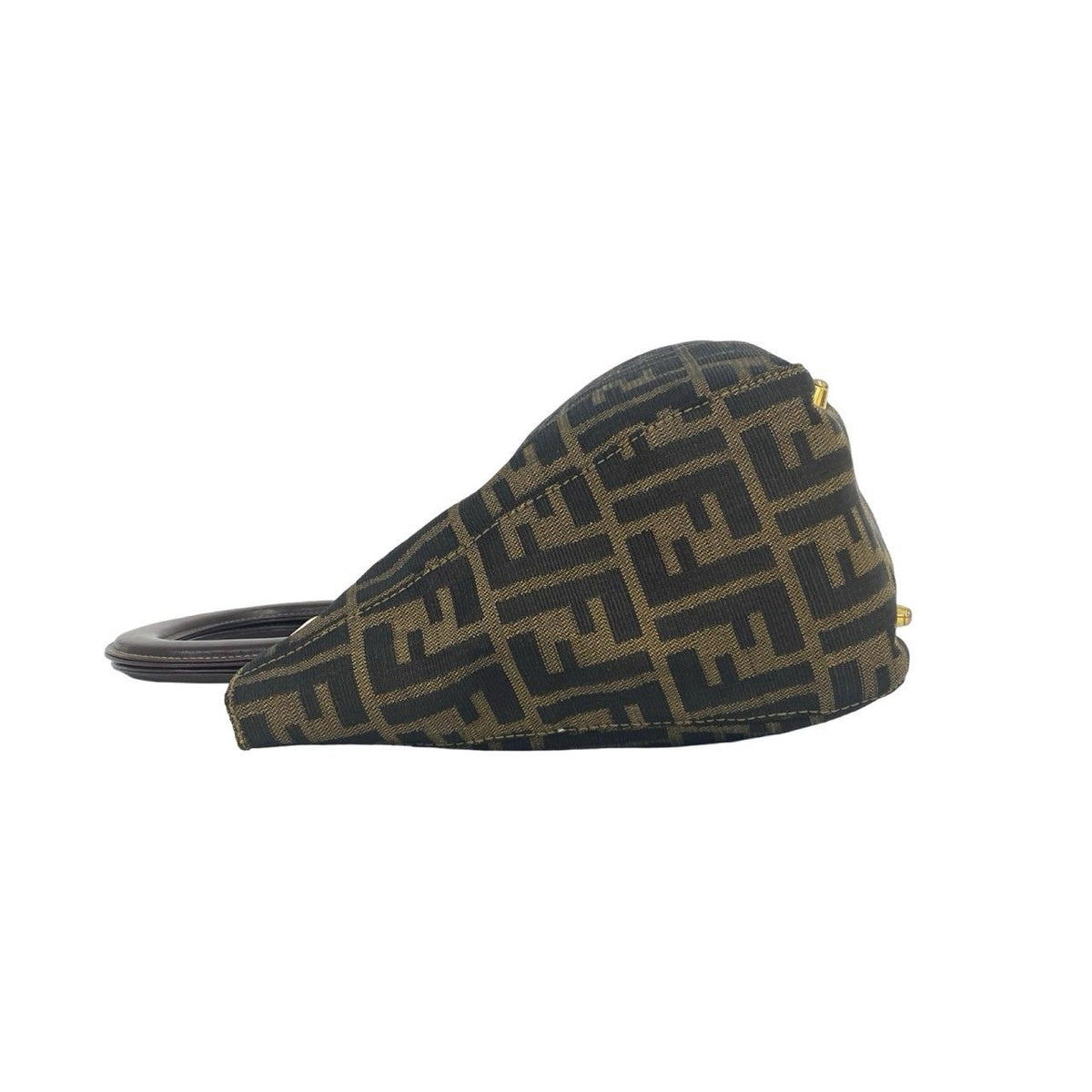Fendi Zucca Canvas Leather Handbag