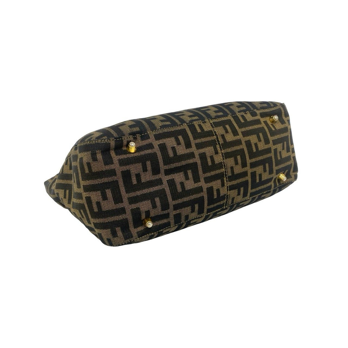 Fendi Zucca Canvas Leather Handbag