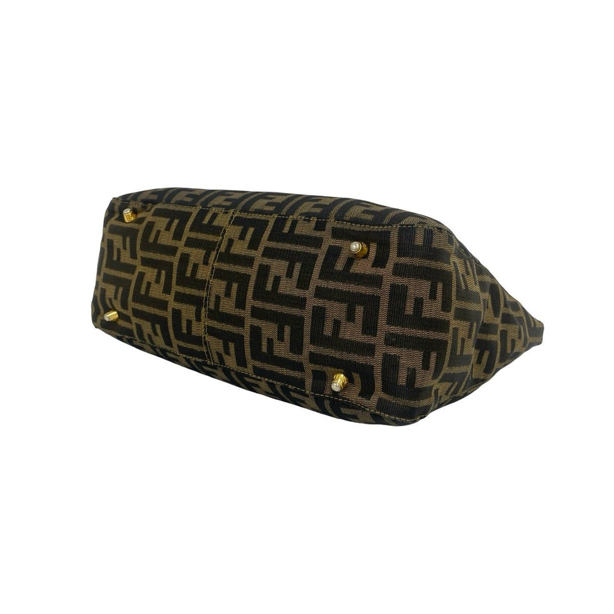 Fendi Zucca Canvas Leather Handbag