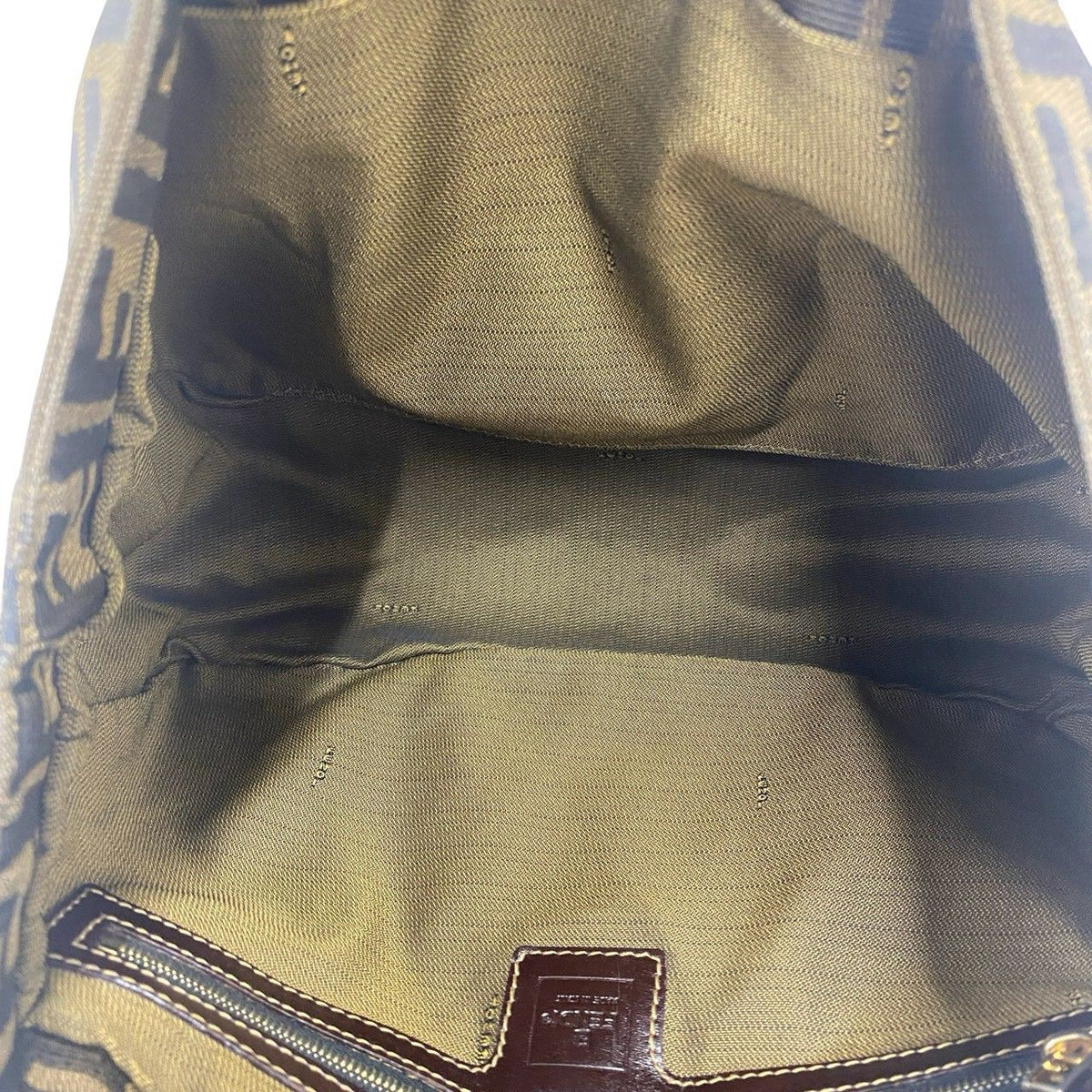Fendi Zucca Canvas Leather Handbag