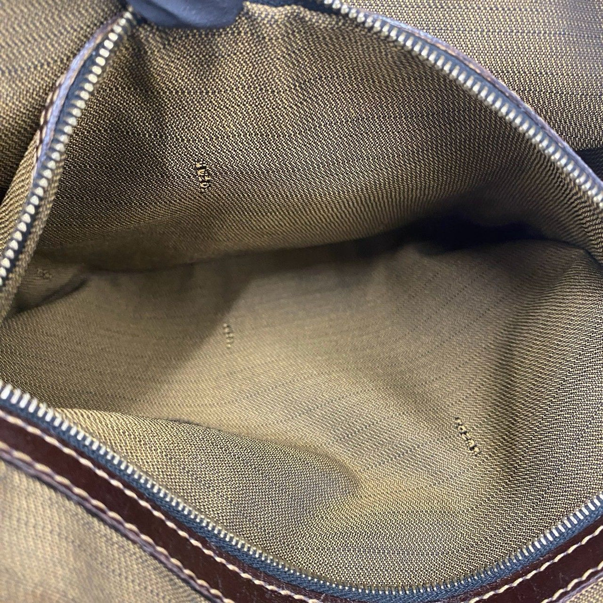 Fendi Zucca Canvas Leather Handbag