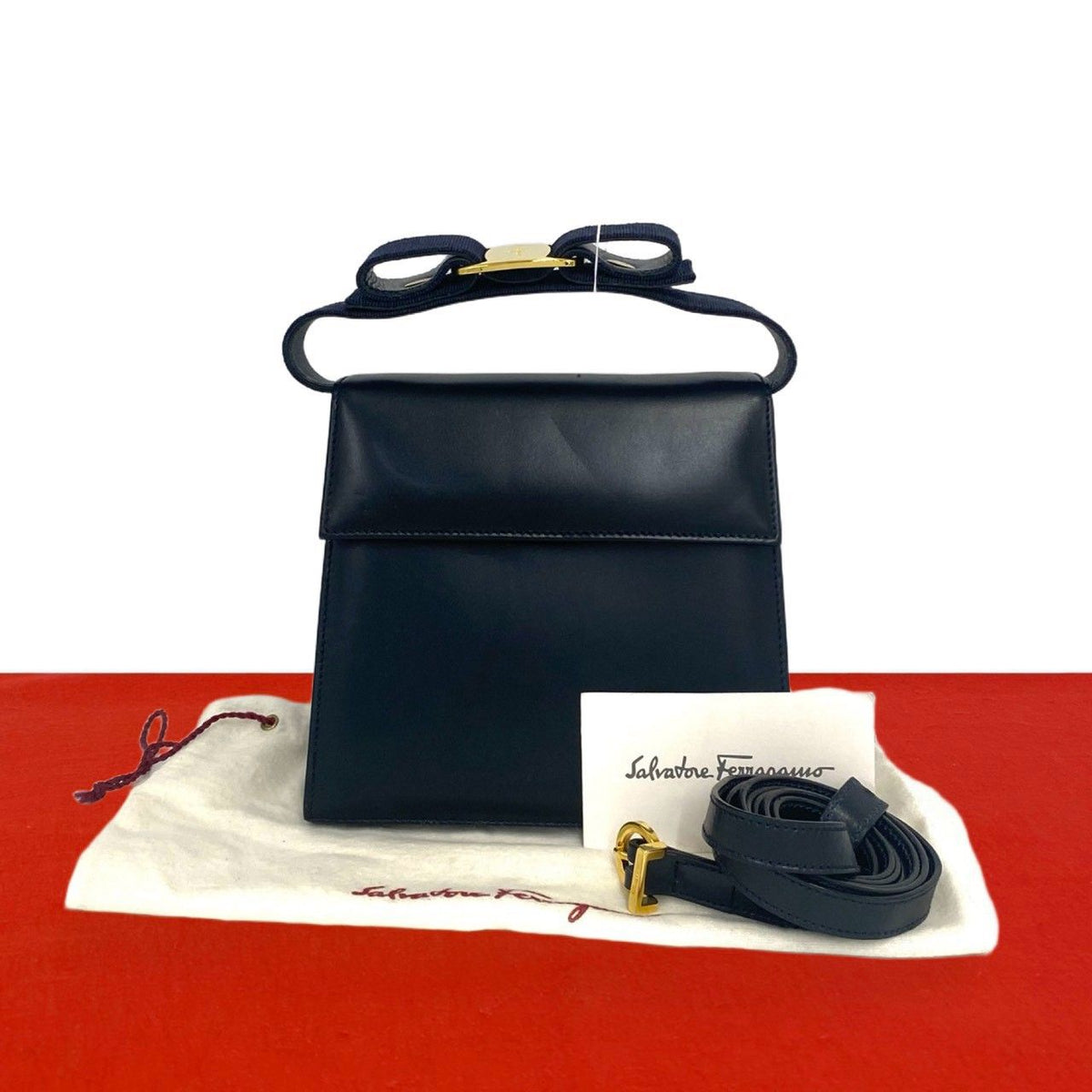 Salvatore Ferragamo Vara Ribbon Leather 2way Bag
