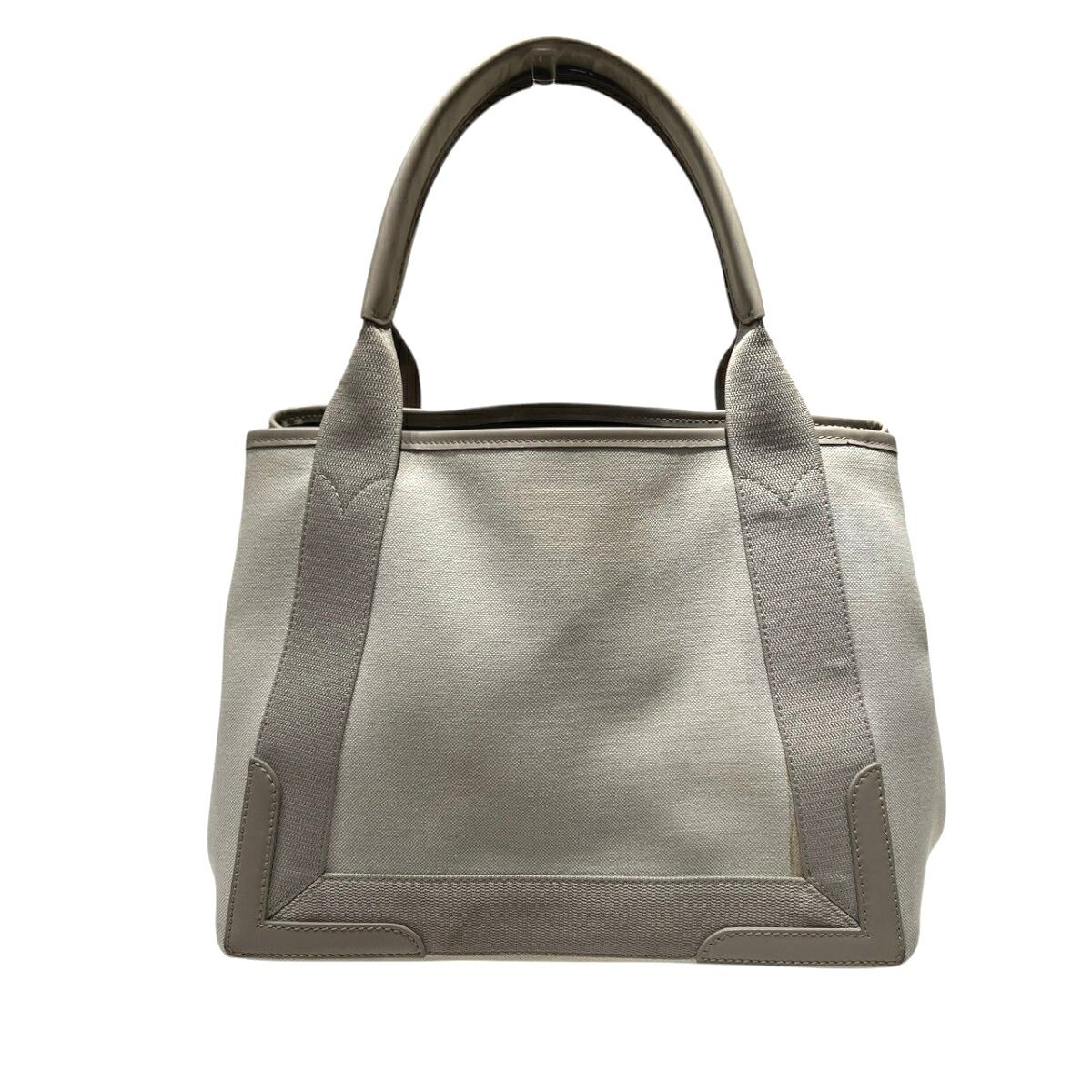 Balenciaga Navy Cabas S Canvas Leather Handbag